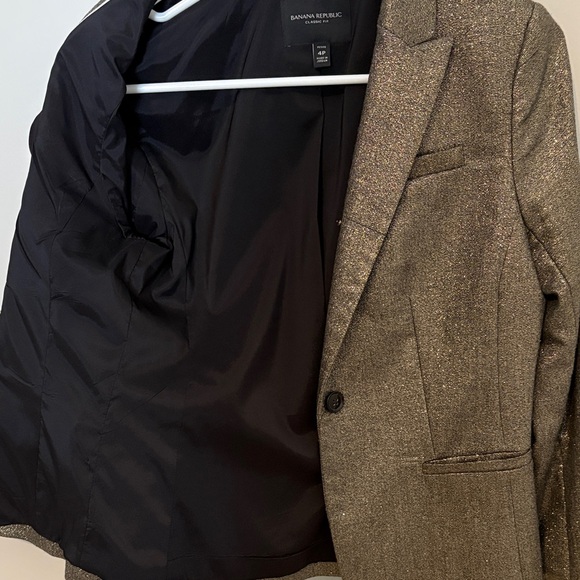 Banana Republic Shimmering Gold Blazer 4p - Picture 5 of 12